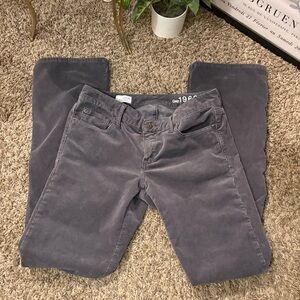 GAP 1969 Gray Corduroy Skinny Boot Jeans 29/8R Mid Rise Soft Neutral